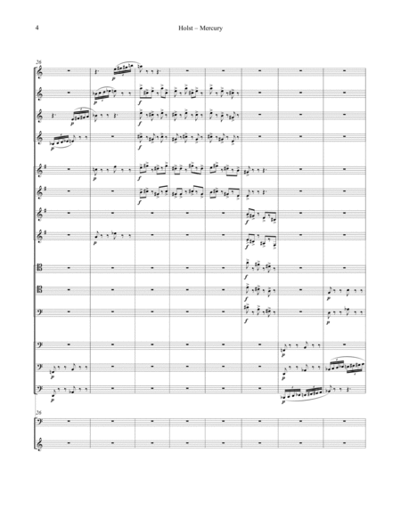 Holst - Mercury, The Winged Messenger for 14-part Brass Ensemble, Timpani & Glockenspiel, arranged b