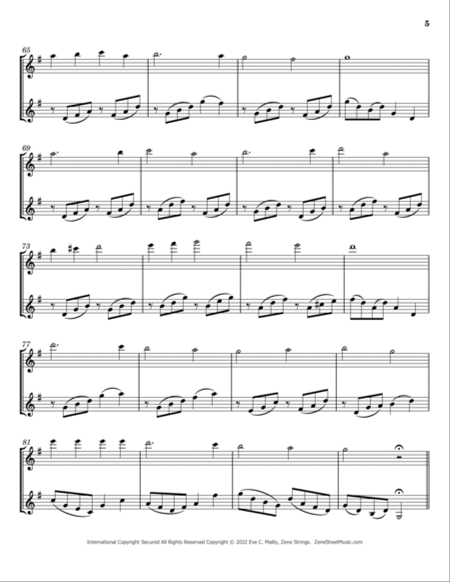 Deck the Halls - Duet for Two Violins String Duet scores gallery preview page 5