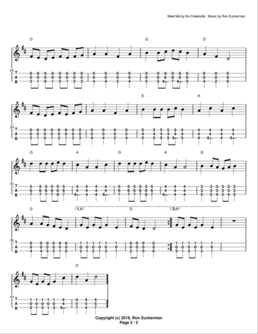 Meet Me by the Creekside Dulcimer scores gallery preview page 3