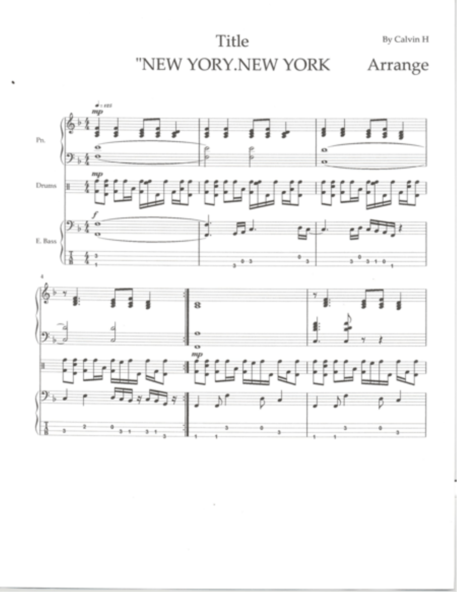 Old New York New York Jazz Ensemble scores gallery preview page 1