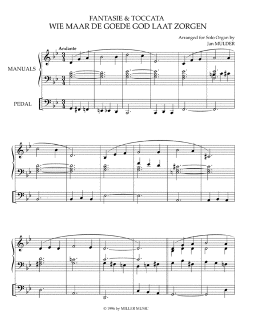 Wie Maar De Goede God Laat Zorgen Organ Solo scores gallery preview page 1