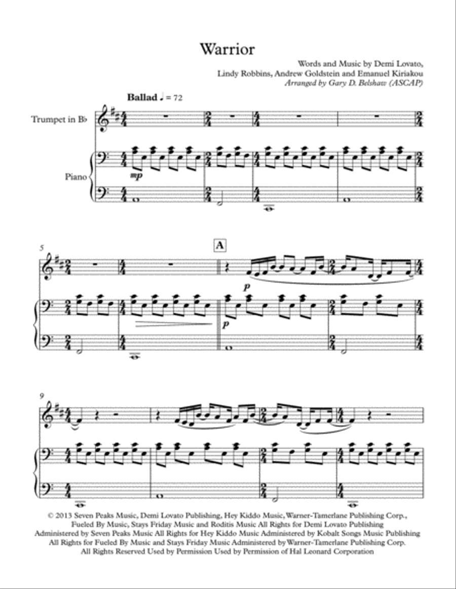 Warrior Trumpet Solo scores gallery preview page 3