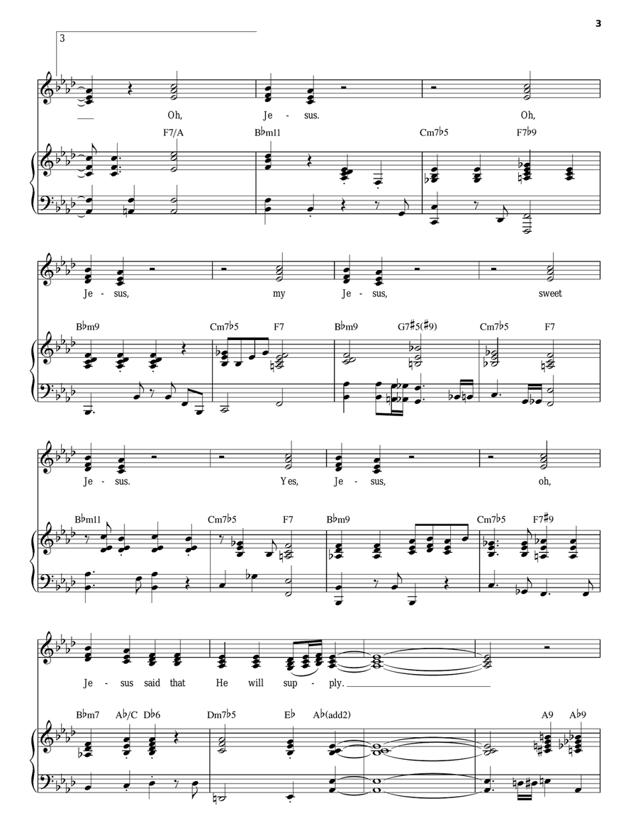 He Will Supply Piano, Vocal scores gallery preview page 3