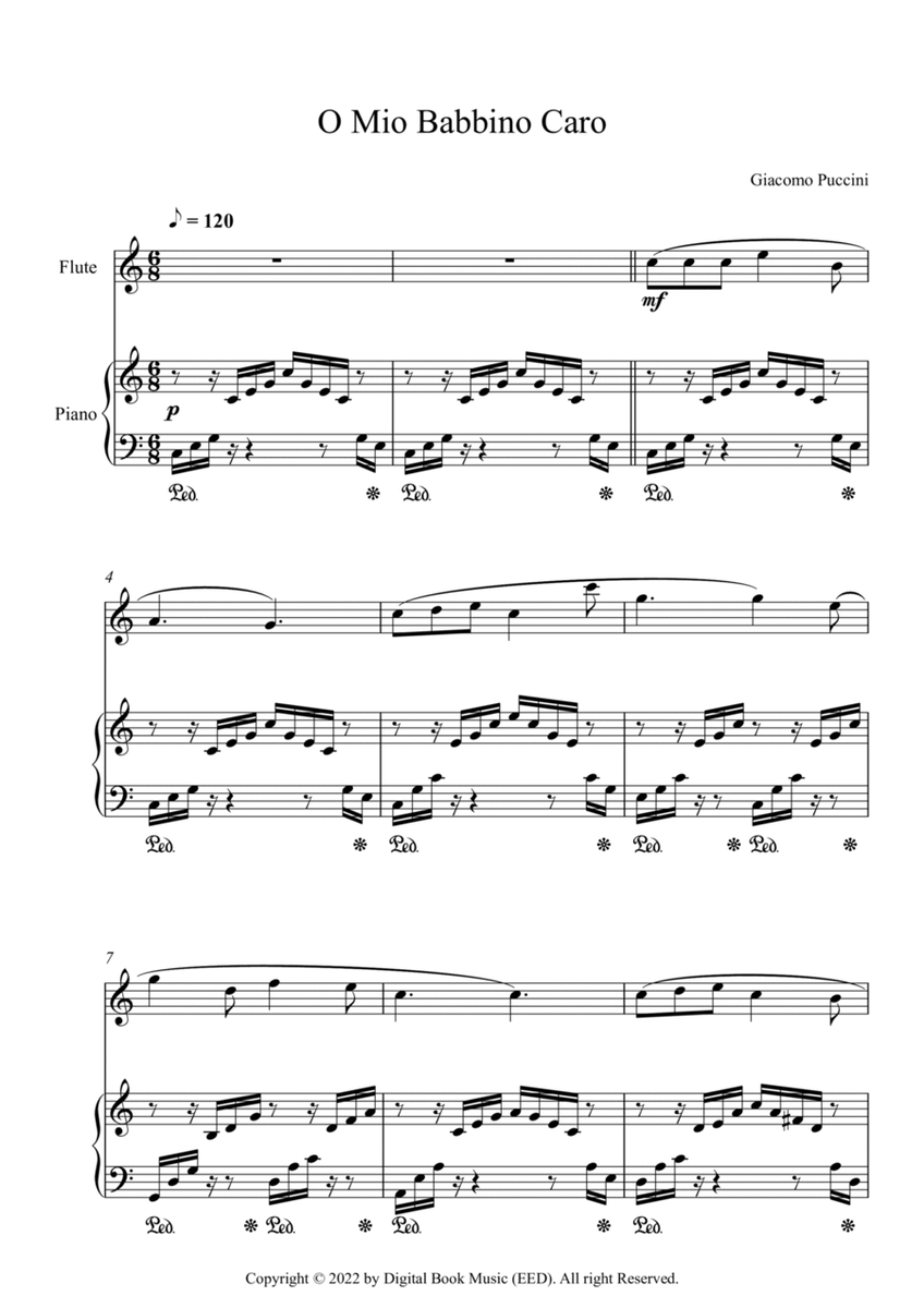 O Mio Babbino Caro - Giacomo Puccini (Flute + Piano) image number null