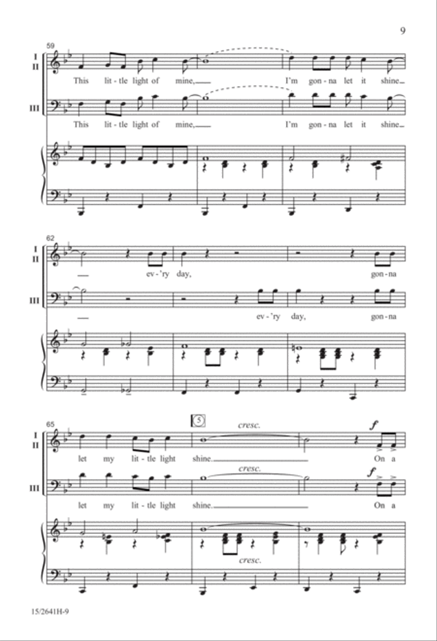 Do Lord/This Little Light of Mine 3-Part scores gallery preview page 10