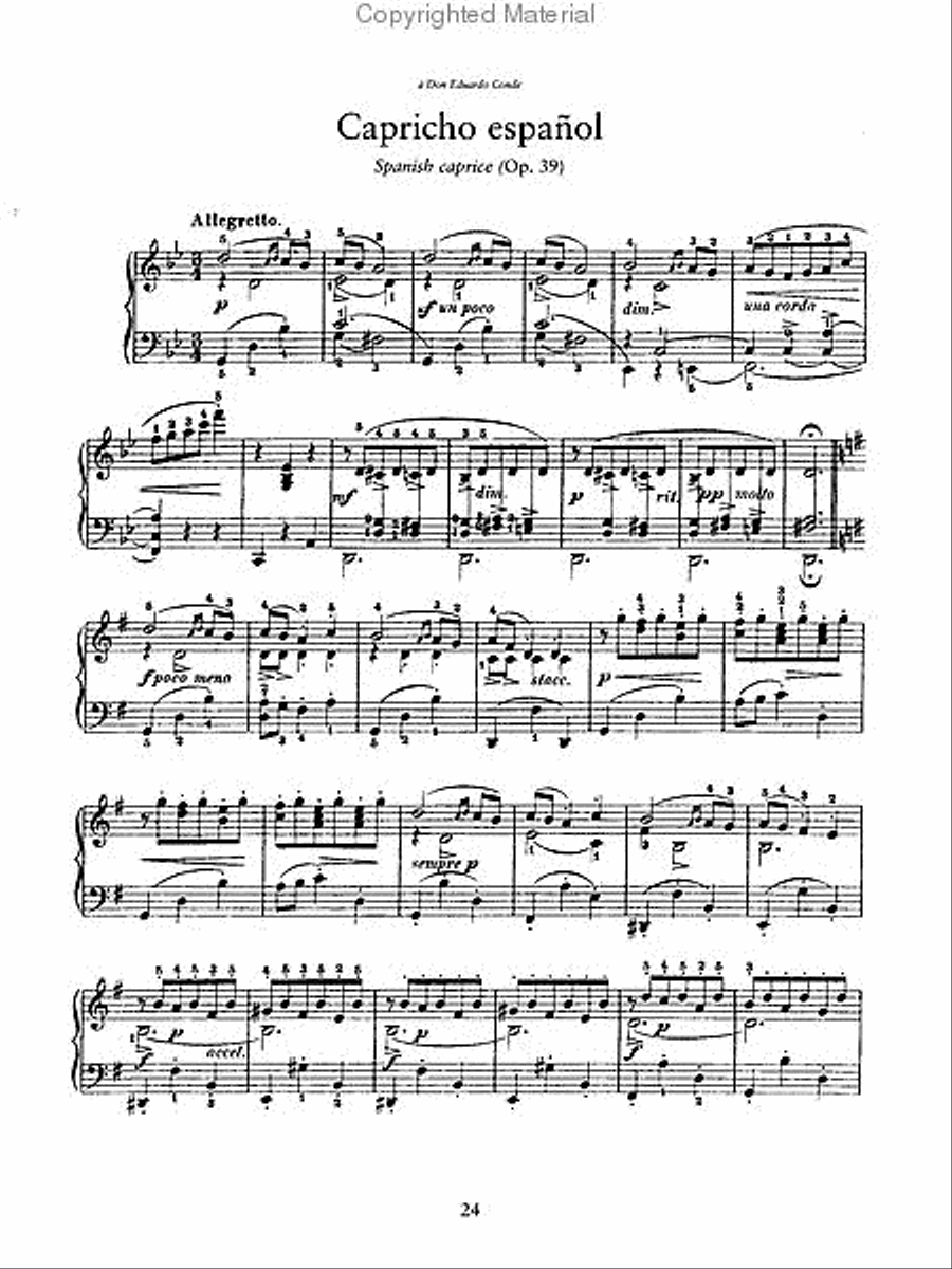 Allegro de Concierto, Capricho Español and Other Works for Solo Piano