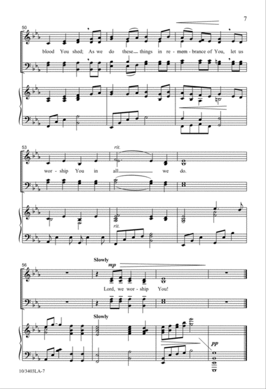We Gather for Communion We Gather for Communion 4-Part scores gallery preview page 7