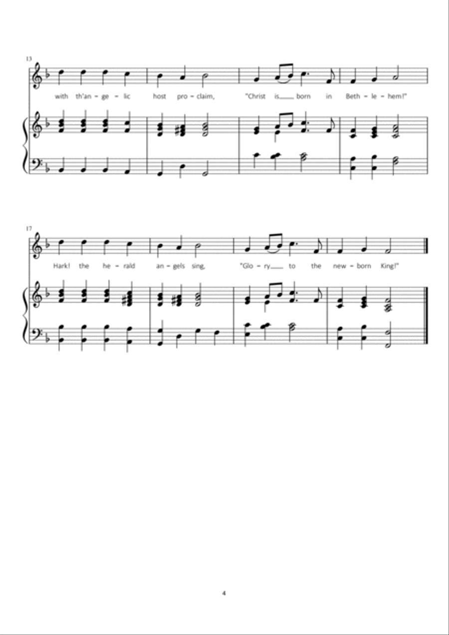 Christmas Piano Album: 10 Essential Christmas Carols for Piano Voice scores gallery preview page 6