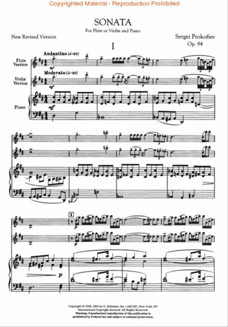 Sonata, Op. 94 Sonata, Op. 94 Flute Solo scores gallery preview page 2