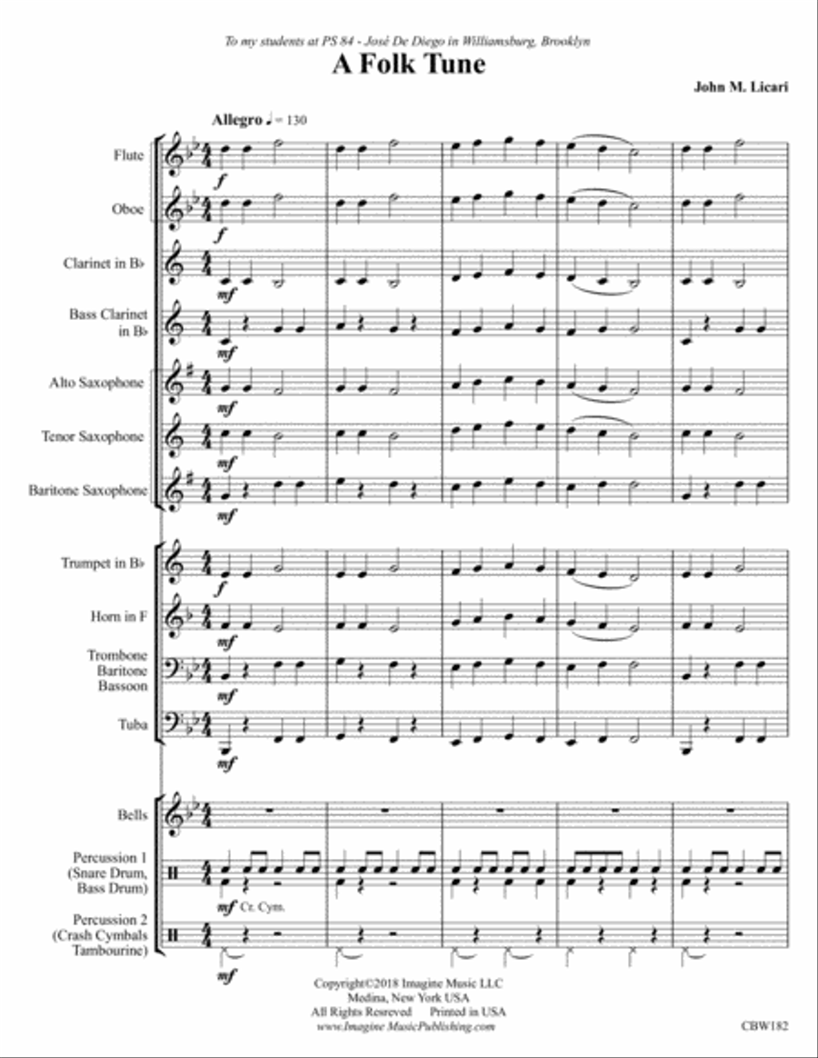 A Folk Tune Concert Band scores gallery preview page 3