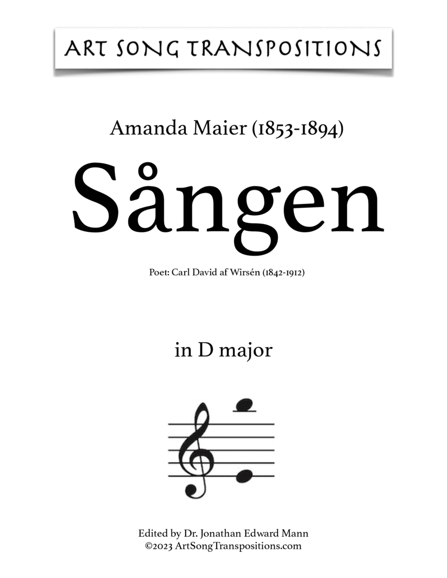 MAIER: Sången (transposed to D major)