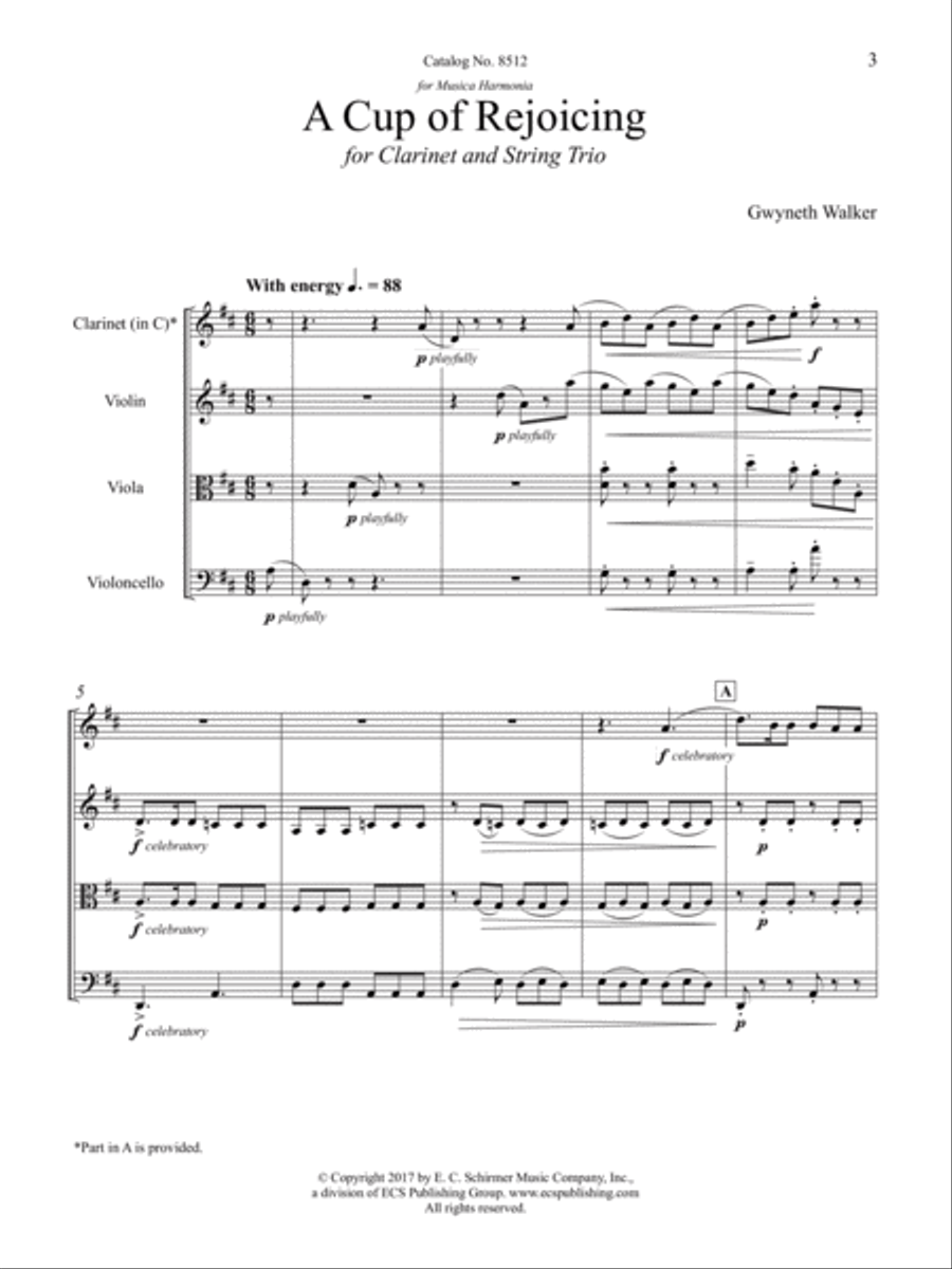 A Cup of Rejoicing A Cup of Rejoicing Clarinet scores gallery preview page 2