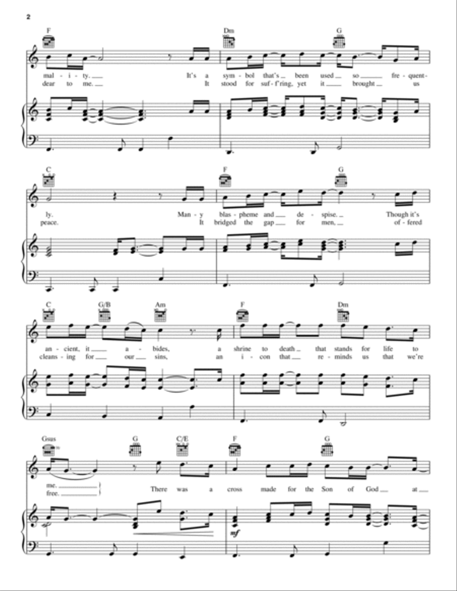The Cross Piano, Vocal, Guitar scores gallery preview page 2