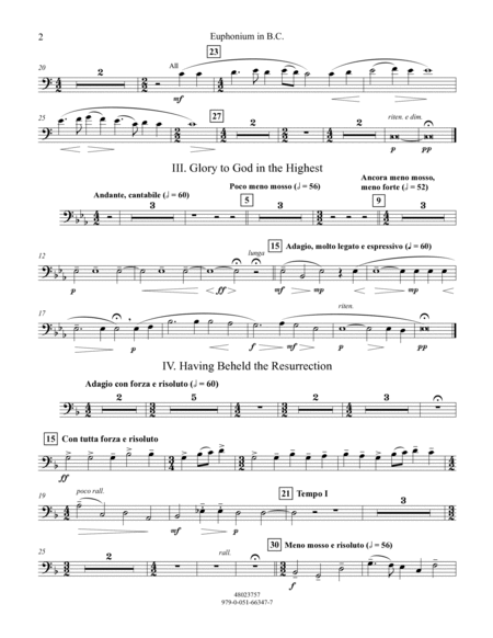 Suite from All-Night Vigil (Vespers) - Euphonium in Bass Clef
