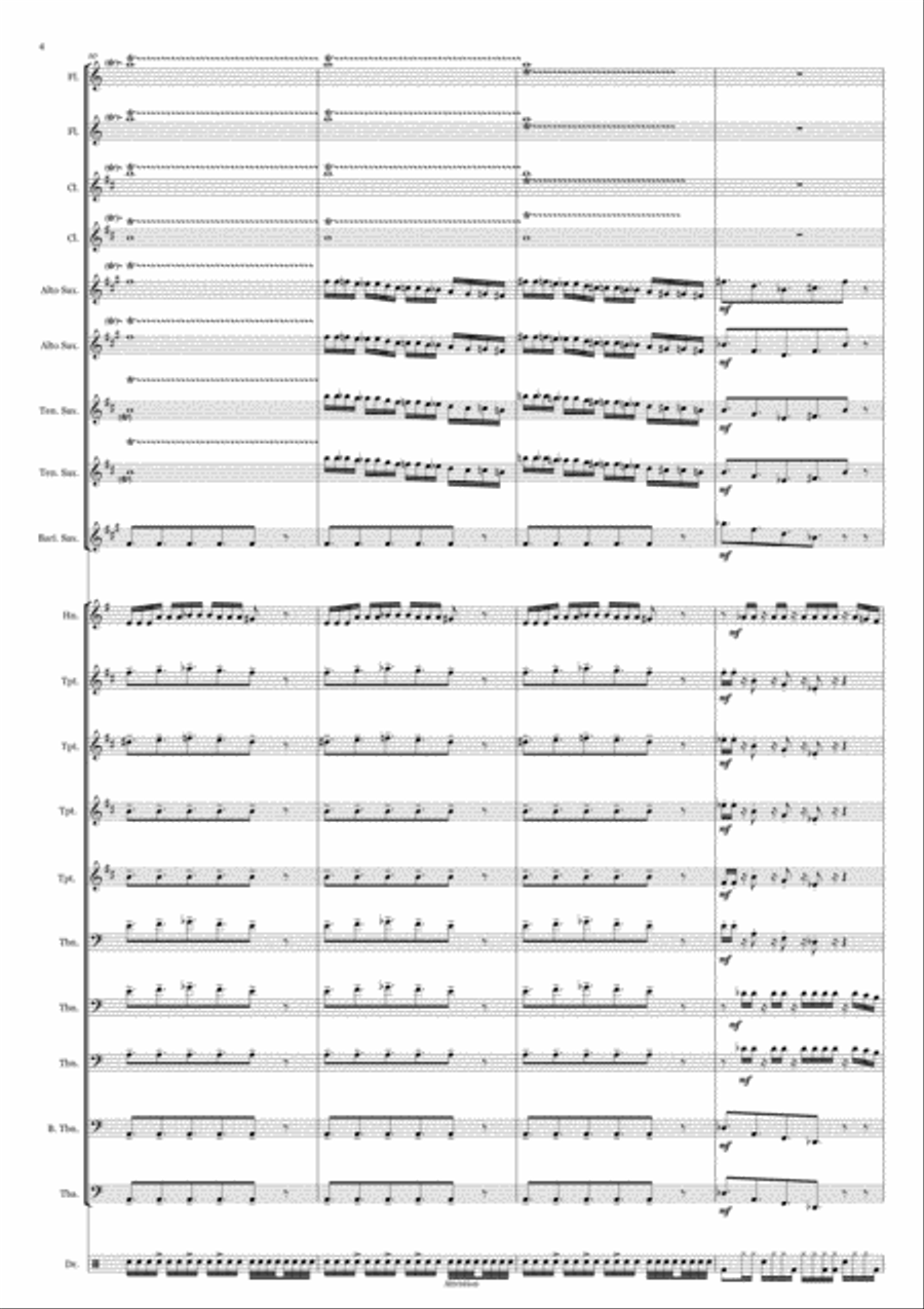 Attention. Agressive energetic music for big band Concert Band scores gallery preview page 4
