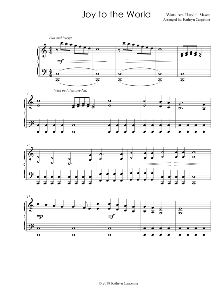 Joy to the World (Contemporary Piano, Level 3A) Piano Solo scores gallery preview page 1