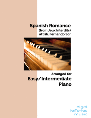 Spanish Romance (from Jeux Interdits) arranged for easy/intermediate piano