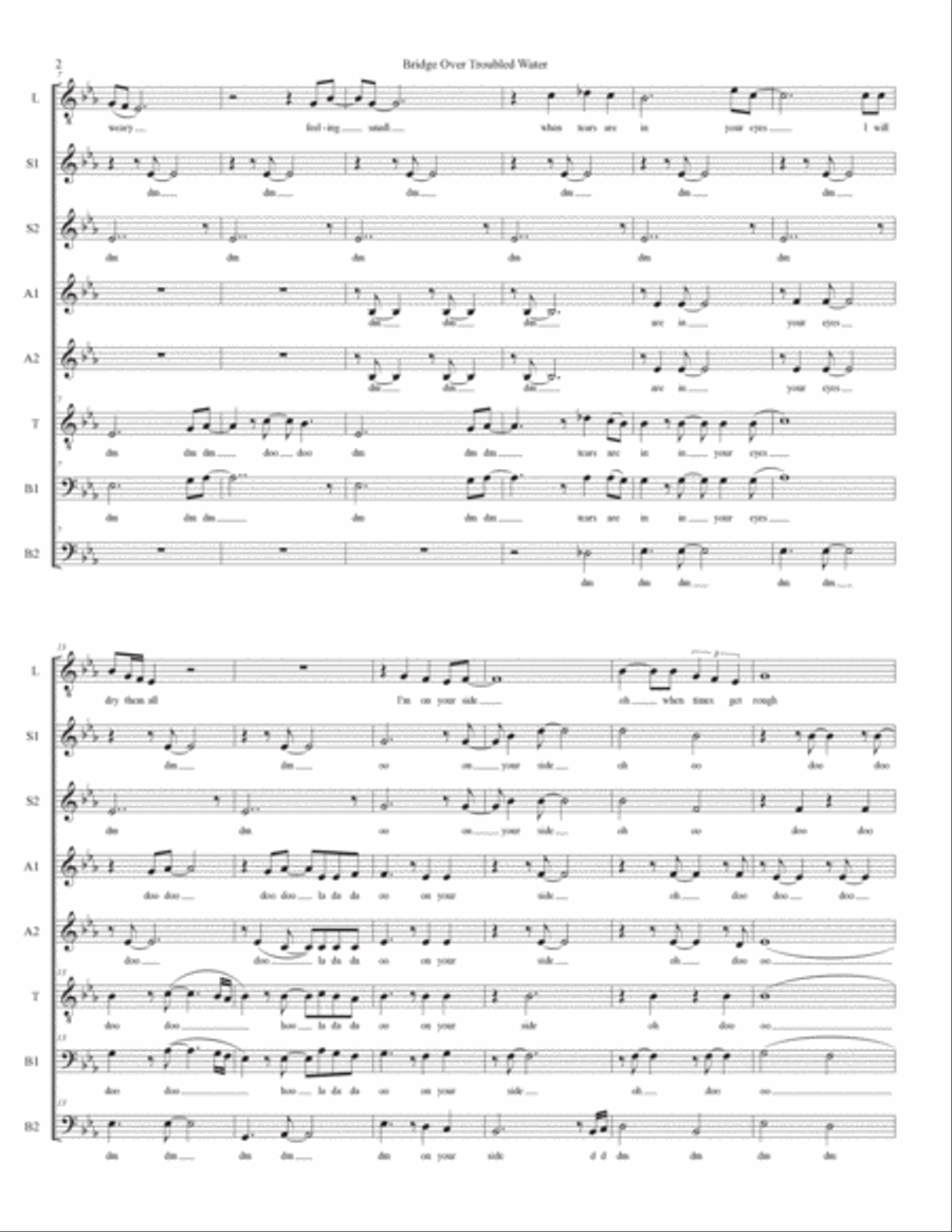 Bridge Over Troubled Water Divisi scores gallery preview page 2