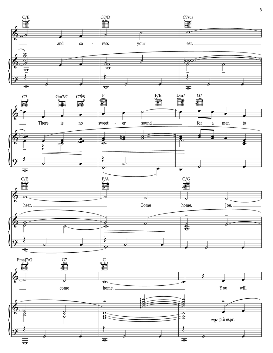 Come Home Piano, Vocal, Guitar scores gallery preview page 3
