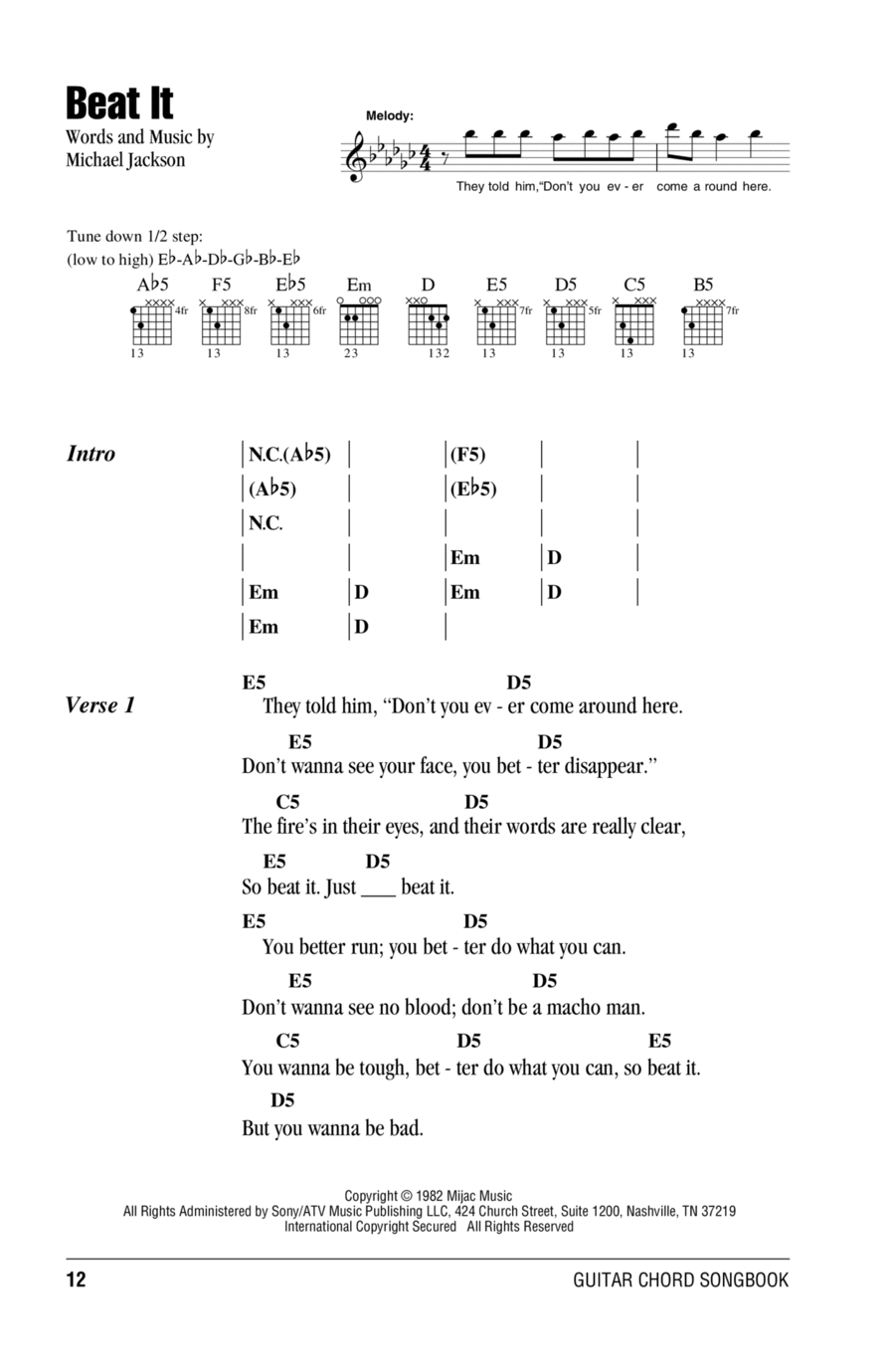 Beat It Beat It Acoustic Guitar scores gallery preview page 1