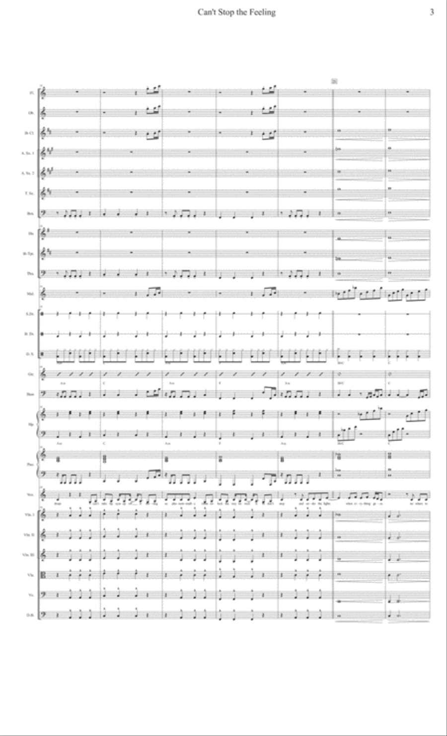 Can't Stop The Feeling from TROLLS Choir scores gallery preview page 3