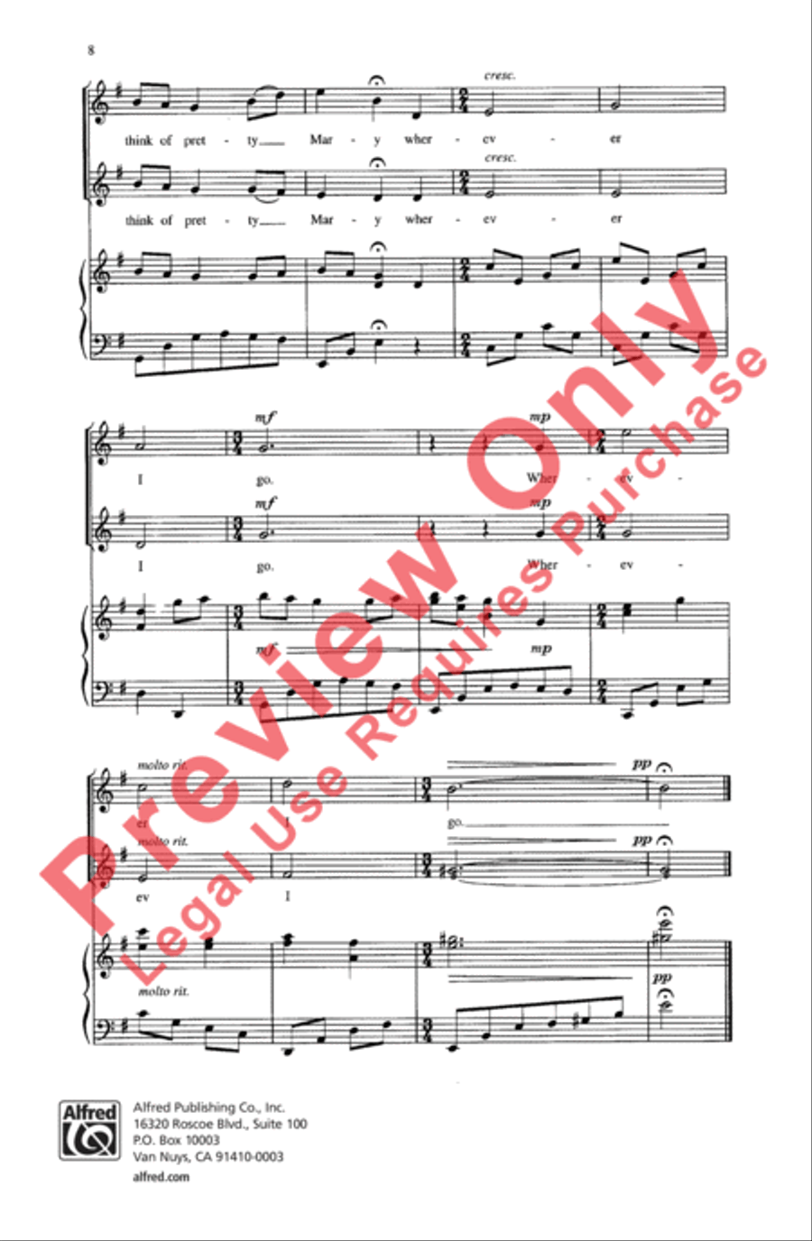 At the Foot of Yonder Mountain 3-Part scores gallery preview page 8
