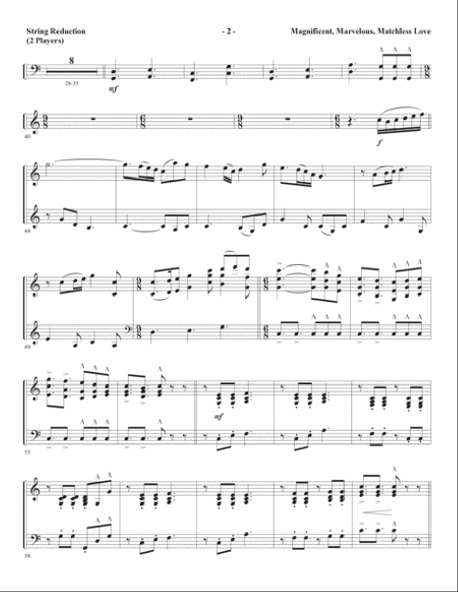 Magnificent, Marvelous, Matchless Love (arr. Joseph M. Martin) - Keyboard String Reduction Choir scores gallery preview page 2
