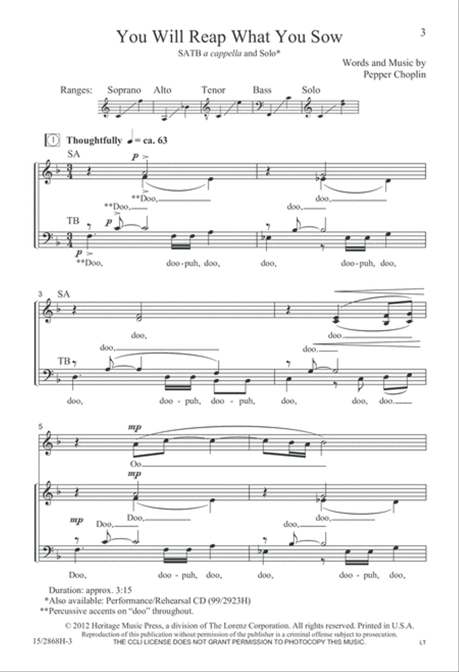 You Will Reap What You Sow 4-Part scores gallery preview page 4