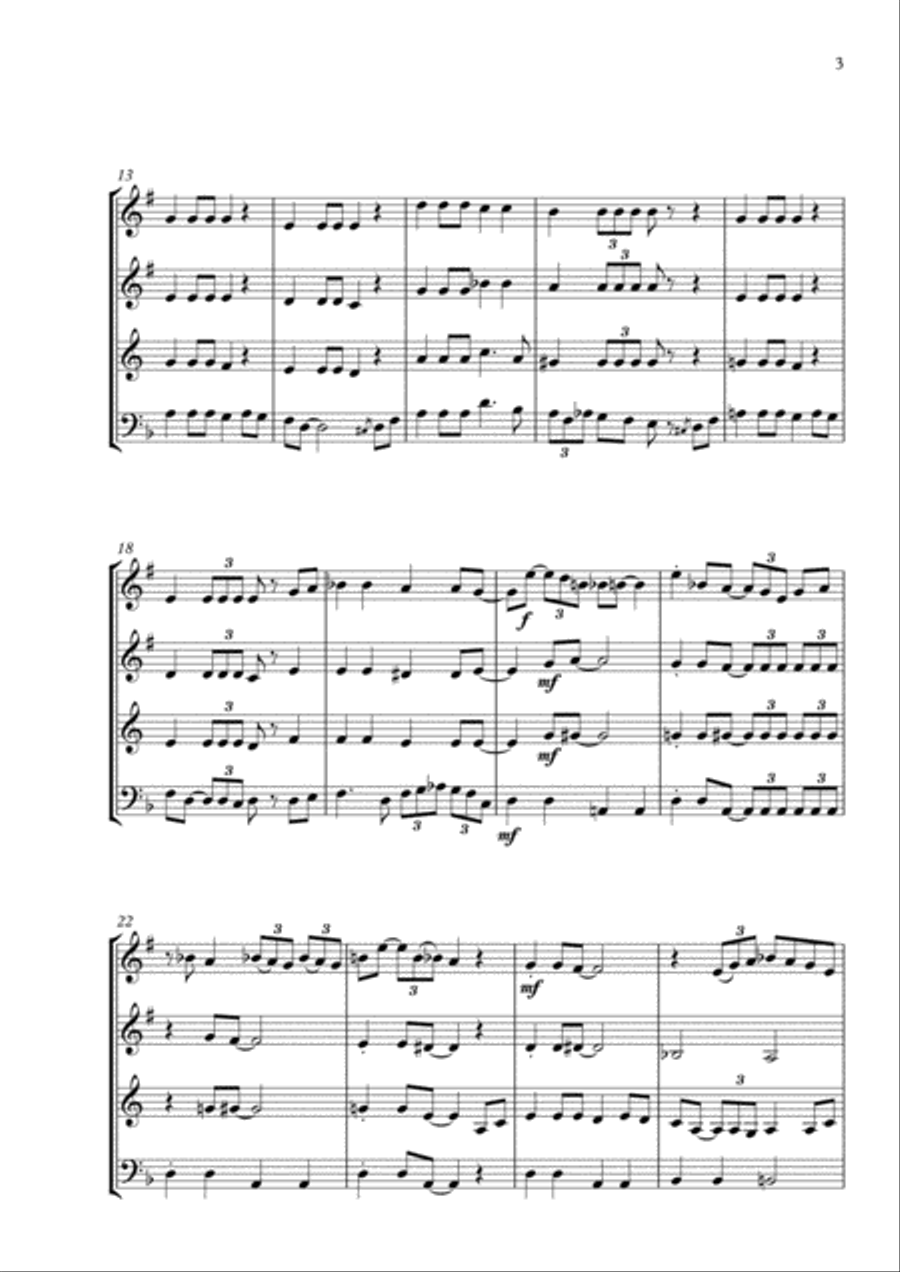 St James' Infirmary. For Flexible Brass Quartet Brass Quartet scores gallery preview page 3