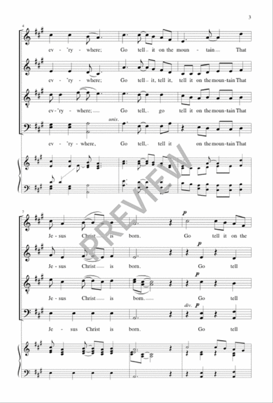 Go Tell It on the Mountain SSAATTBB scores gallery preview page 4