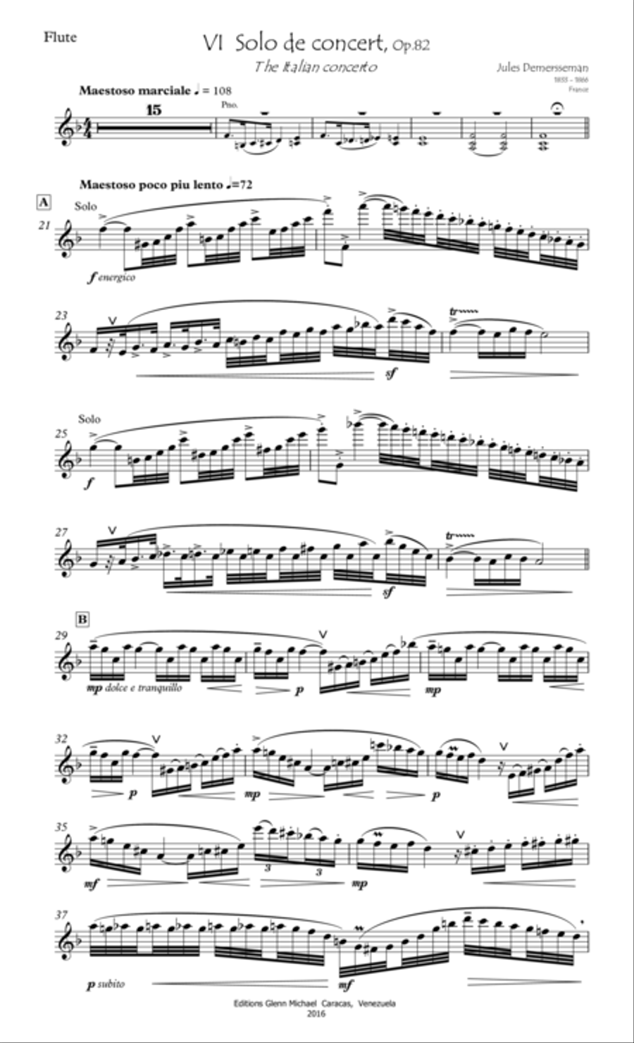 Demersseman The Italian Concert for flute & piano Flute Solo scores gallery preview page 2