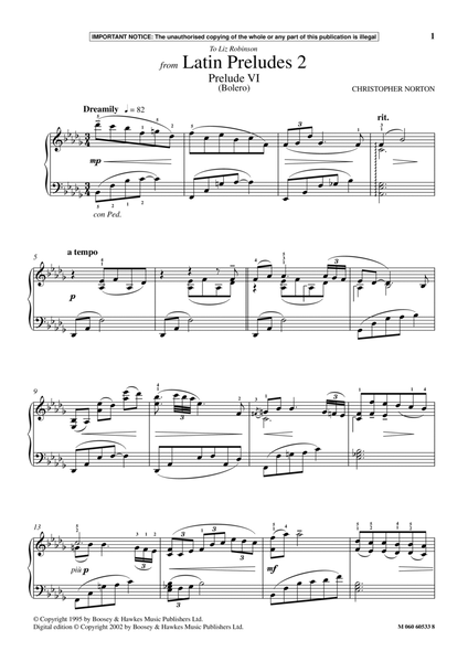 Prelude VI (Bolero) (from Latin Preludes 2)