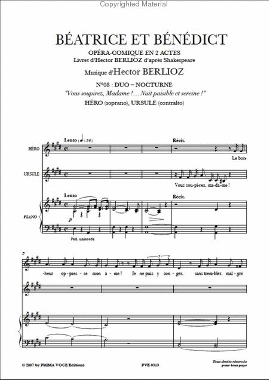 Nuit paisible et sereine! from Beatrice et Benedict Mezzo-Soprano Voice scores gallery preview page 2