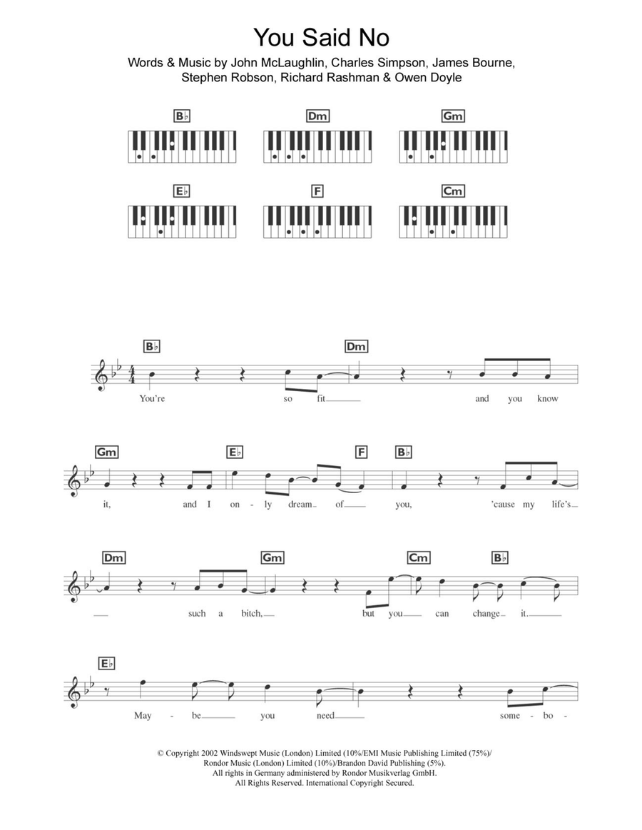 You Said No Piano Solo scores gallery preview page 1