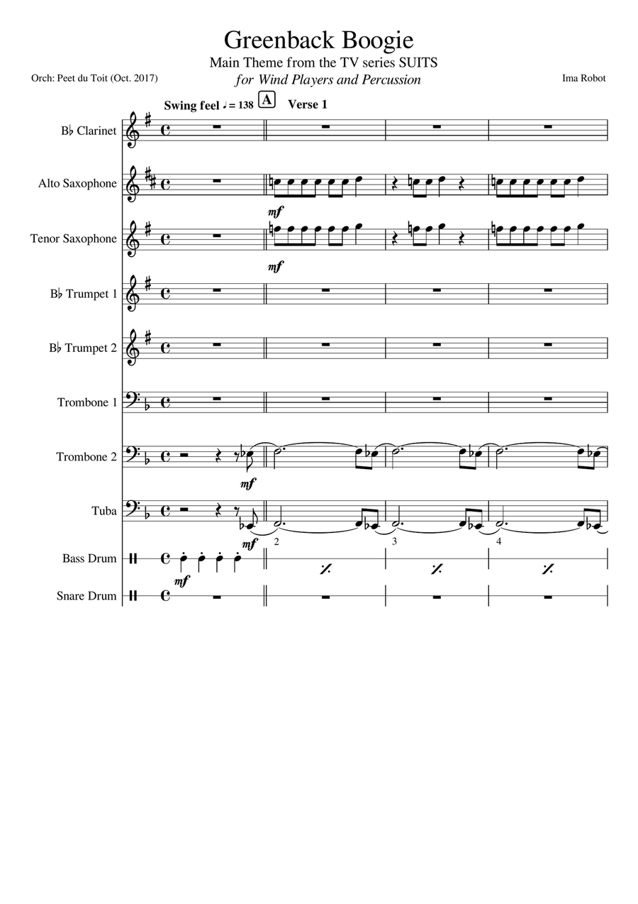 Greenback Boogie Large Ensemble scores gallery preview page 1