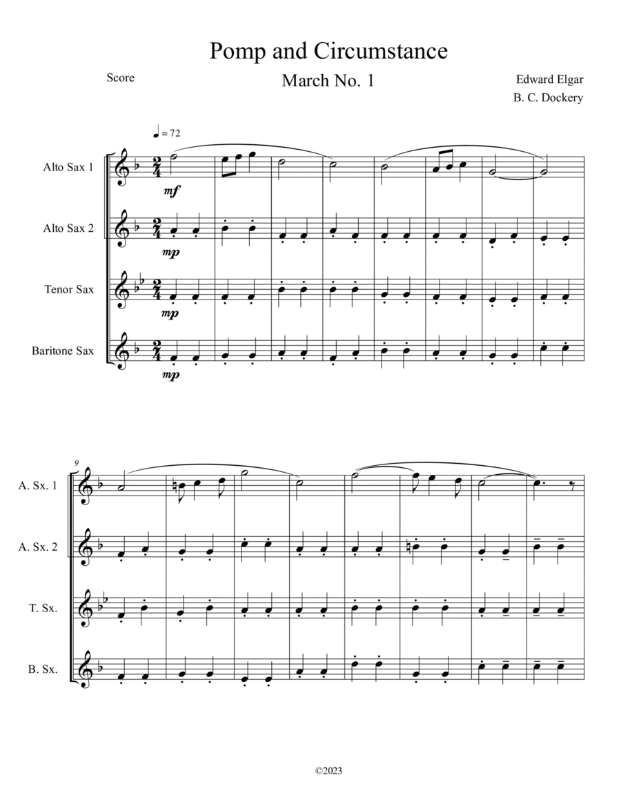 Pomp and Circumstance (Sax Quartet) image number null