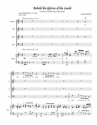 Behold the Glories of the Lamb (SATB, Divisi)
