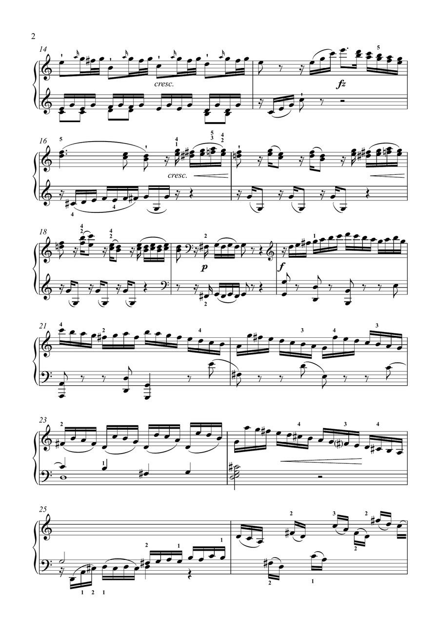 Haydn-Piano Sonata in C major,Hob.XVI.50(Piano solo) Small Ensemble scores gallery preview page 3