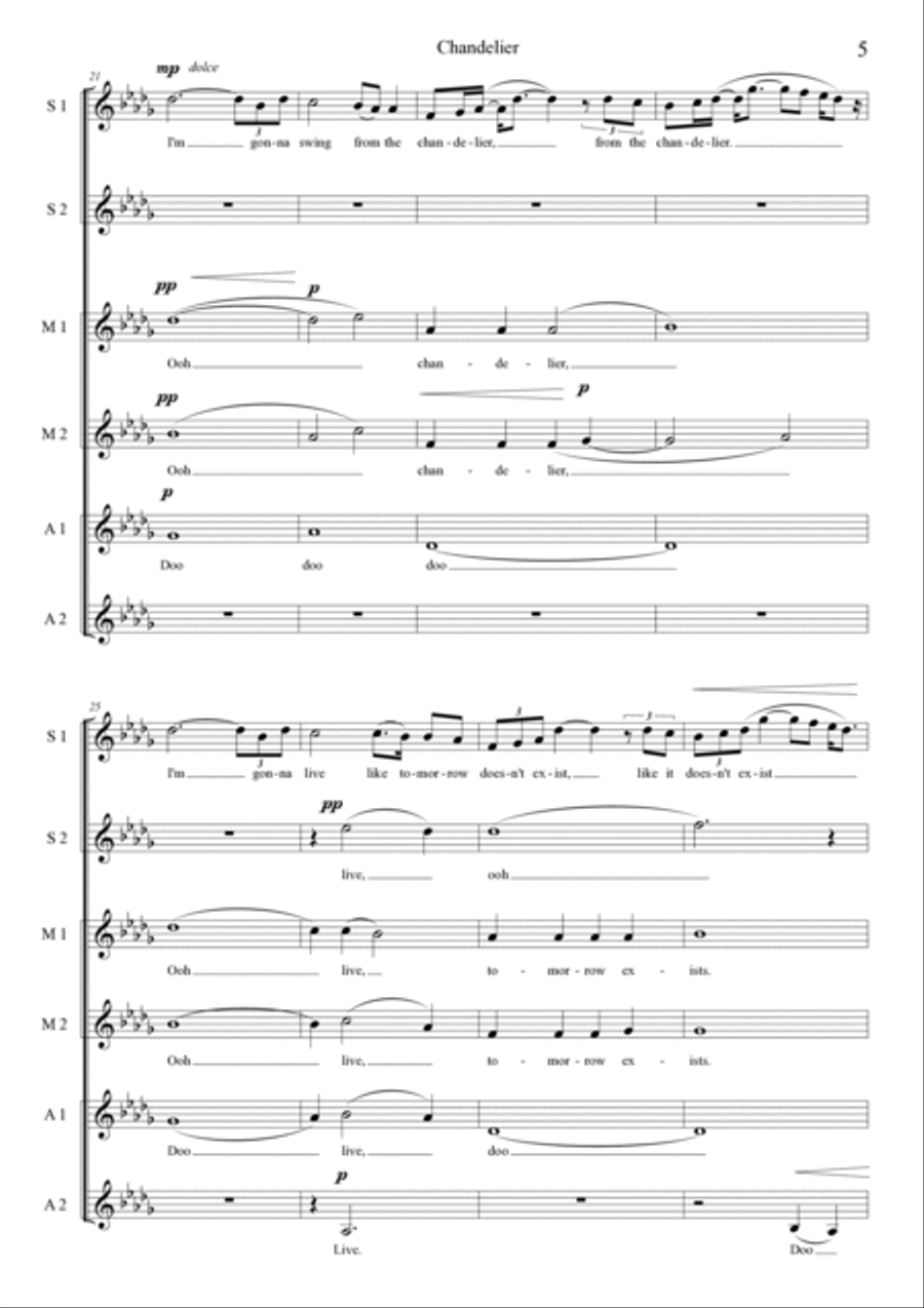 Chandelier Chandelier SSA scores gallery preview page 5