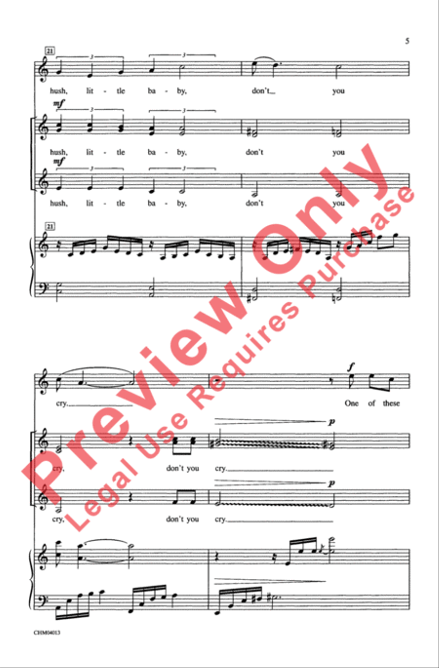 Summertime (from Porgy and Bess) Women's Choir scores gallery preview page 5