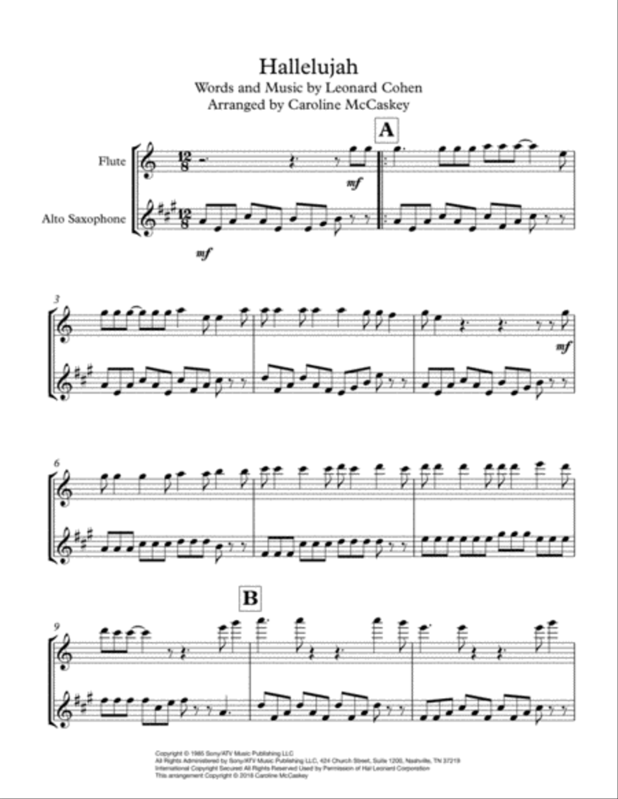 Hallelujah Hallelujah Woodwind Duet scores gallery preview page 2