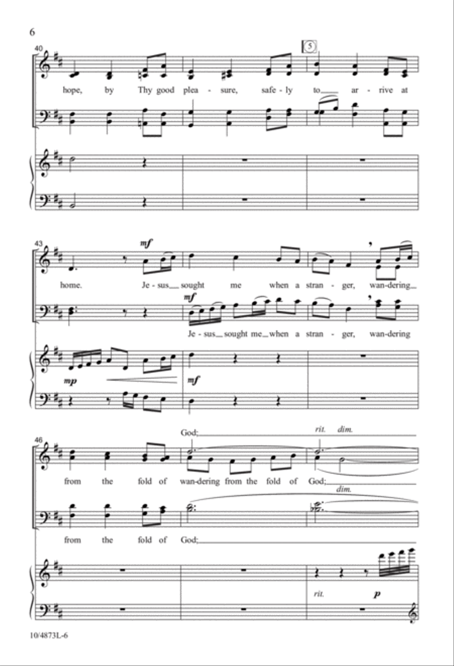 Tune My Heart to Sing Thy Grace 4-Part scores gallery preview page 6