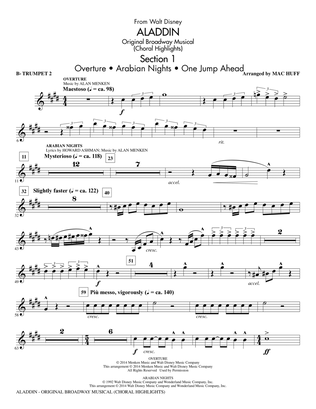 Aladdin (Choral Highlights) (from Aladdin: The Broadway Musical) (arr. Mac Huff) - Bb Trumpet 2