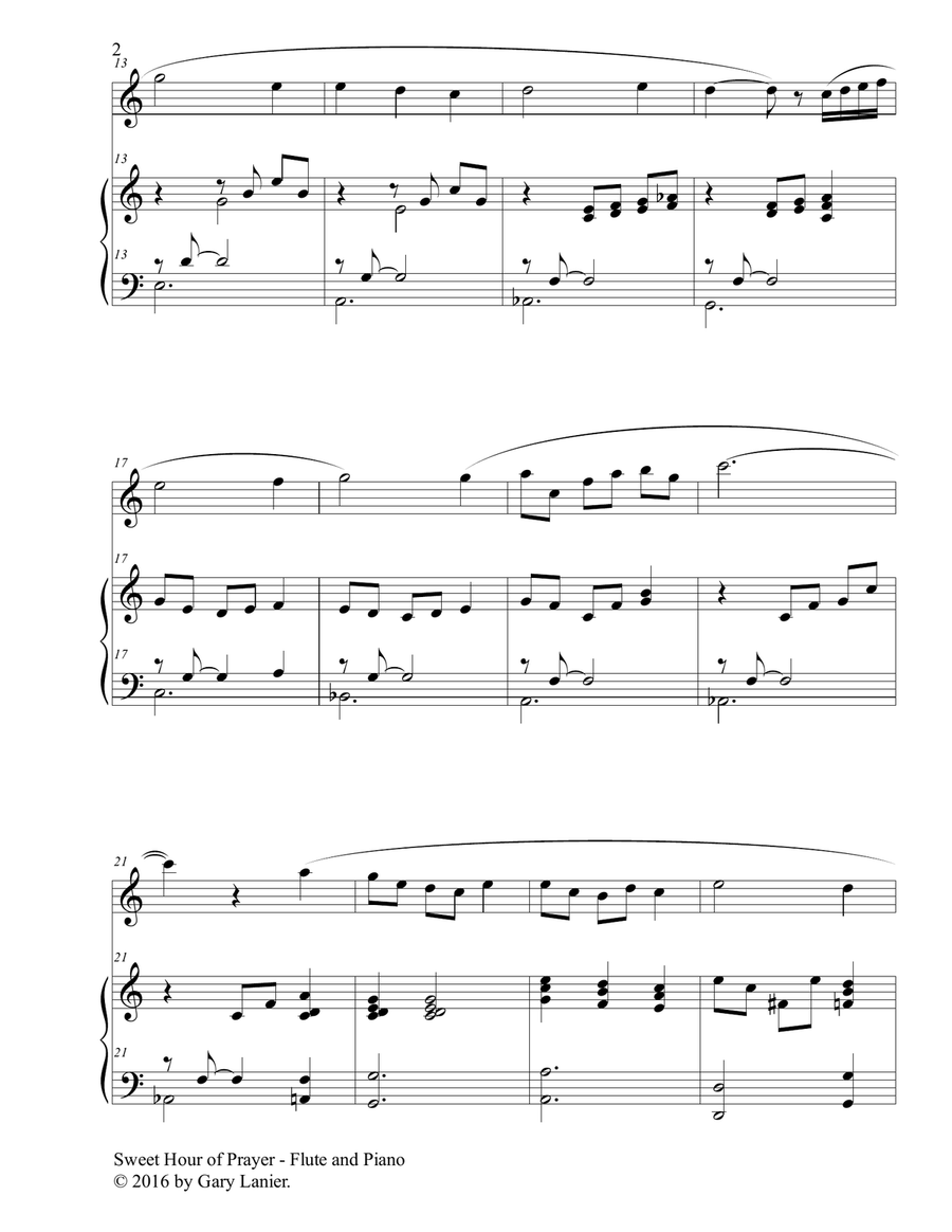 SWEET HOUR OF PRAYER (Duet – Flute & Piano with Score/Part) Flute Solo scores gallery preview page 3