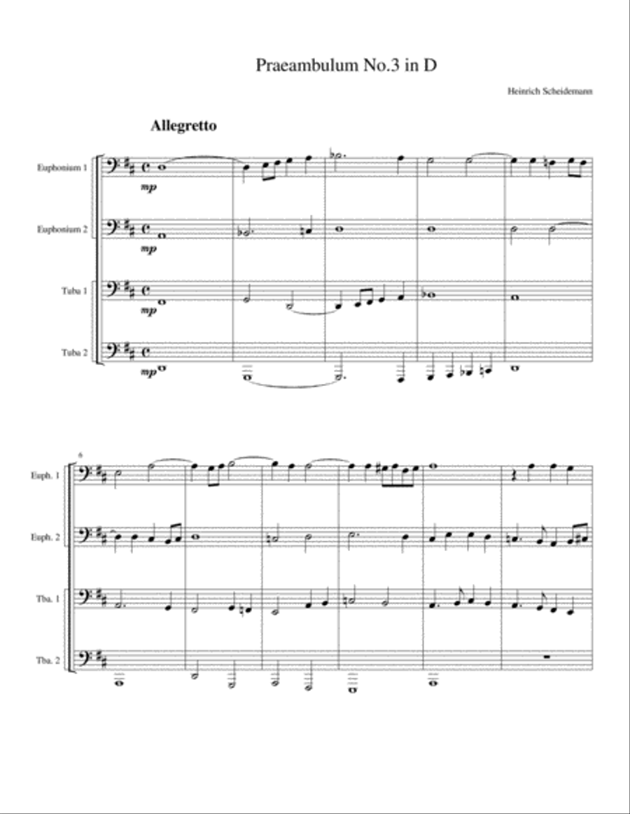 Four Praeambulums Brass Ensemble scores gallery preview page 1