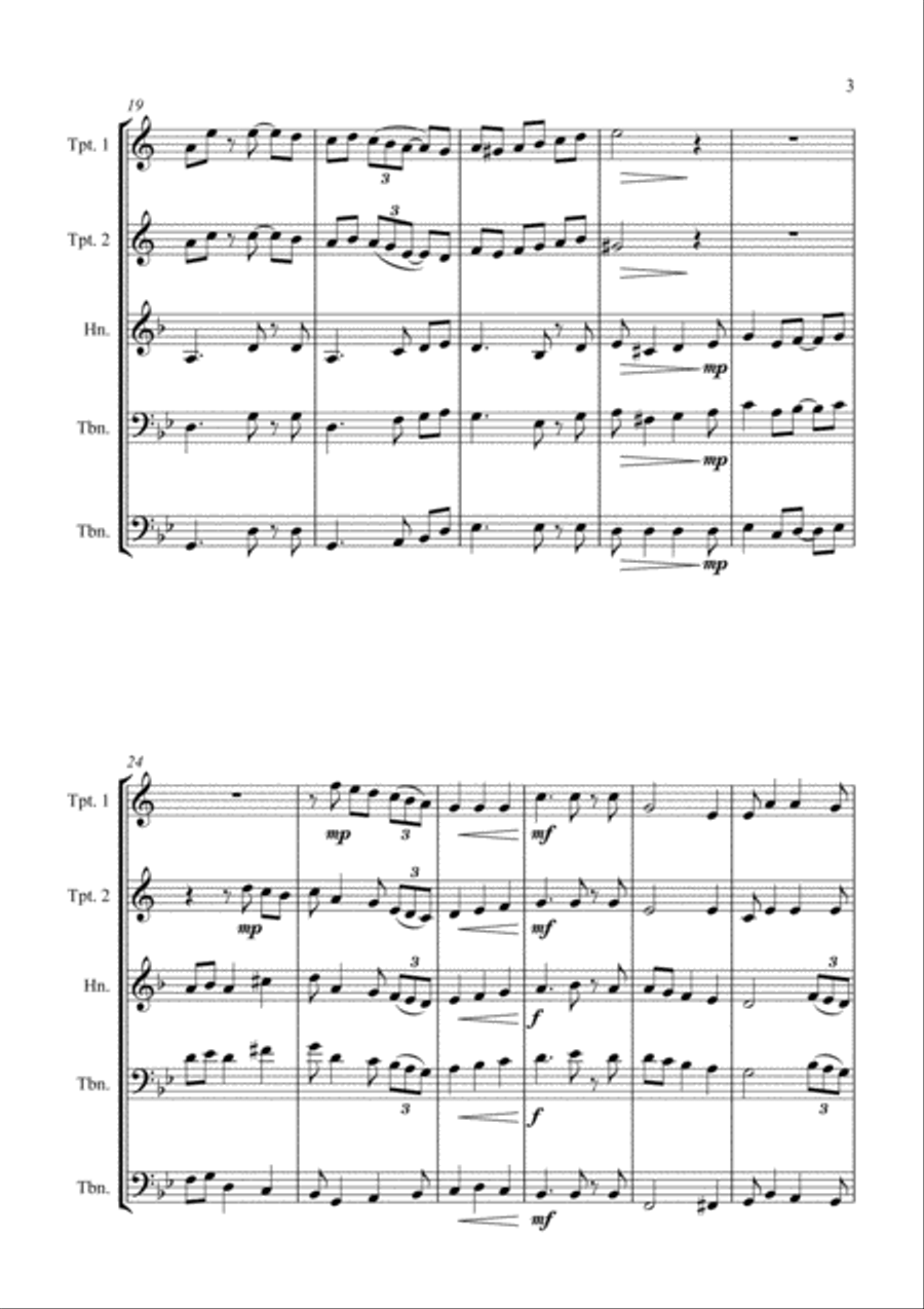 God Rest Ye Merry Gentlemen - Jazz Carol for Brass Quartet Brass Quartet scores gallery preview page 3