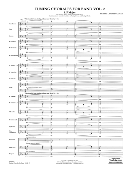 Tuning Chorales for Band, Volume 2 - Conductor Score (Full Score)