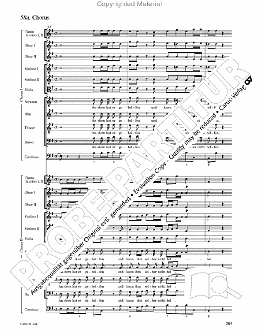 St. Matthew Passion (Matthaus-Passion) 4-Part scores gallery preview page 207