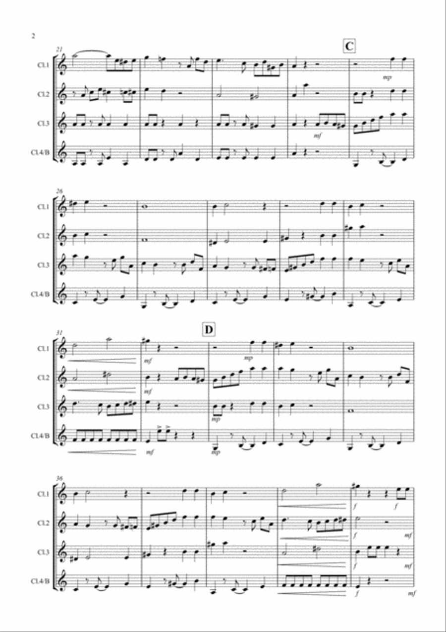 Tasty Tango for Clarinet Quartet Clarinet Quartet scores gallery preview page 2