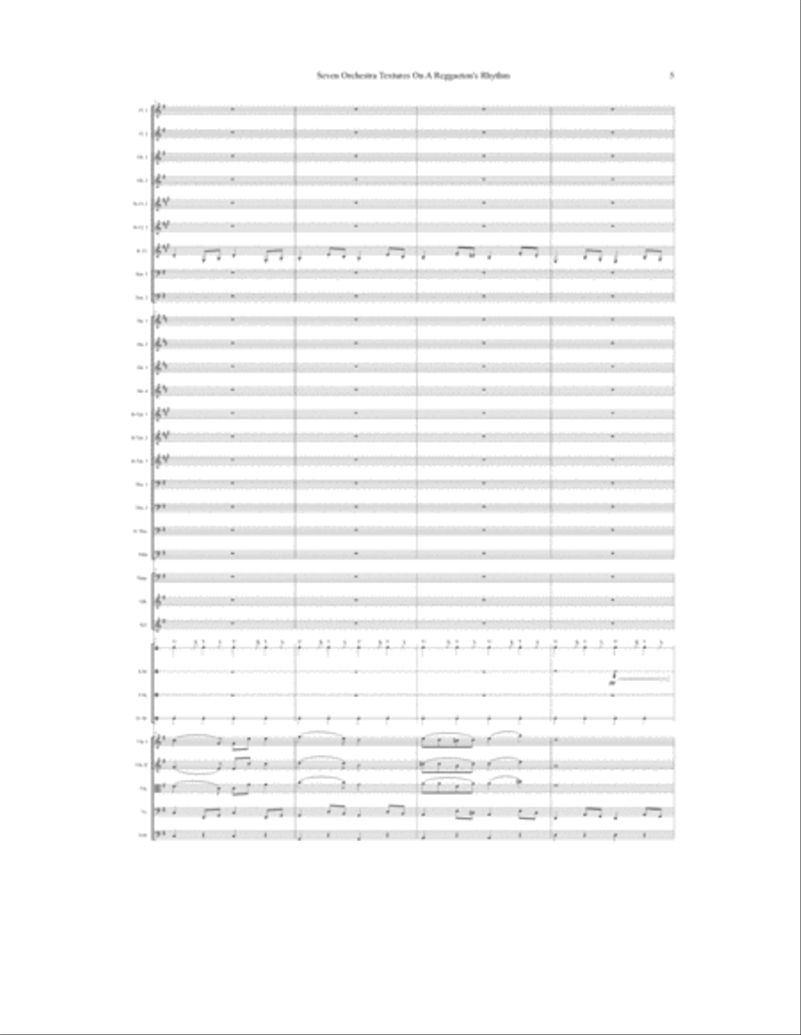 Seven Orchestra Texture On A Reggaeton's Rhythm Full Orchestra scores gallery preview page 6